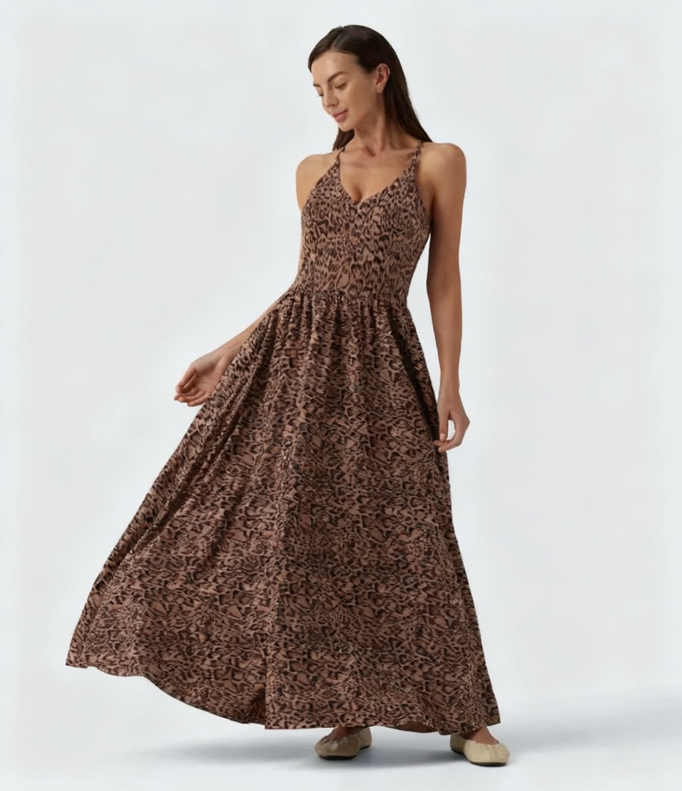 Printed Flowy Maxi Slip Dress