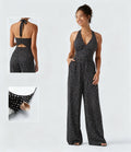 Halter Backless Polka Dot Resort Jumpsuit