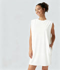 Round-Neck Built-In Bra Active Mini Dress