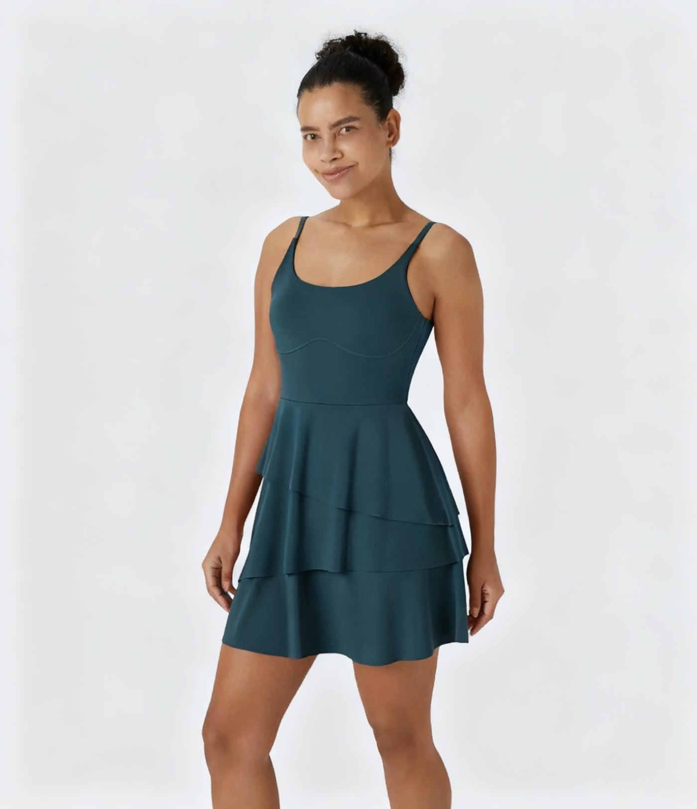 Backless Ruffle Active Mini Dress