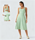 Square-Neck Active Midi Dress