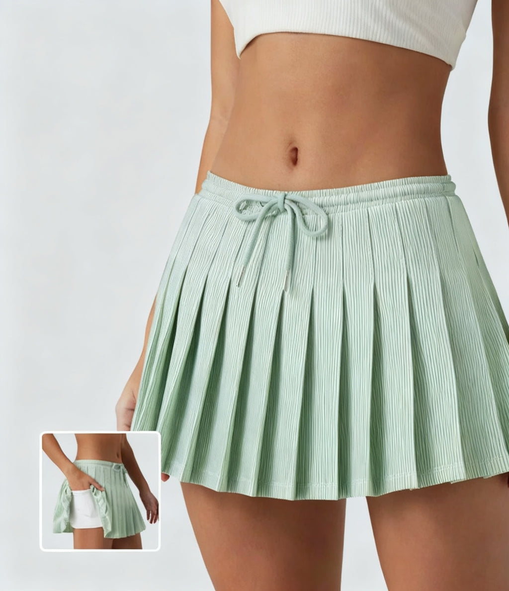 Pleated Striped Pickleball Mini Skirt