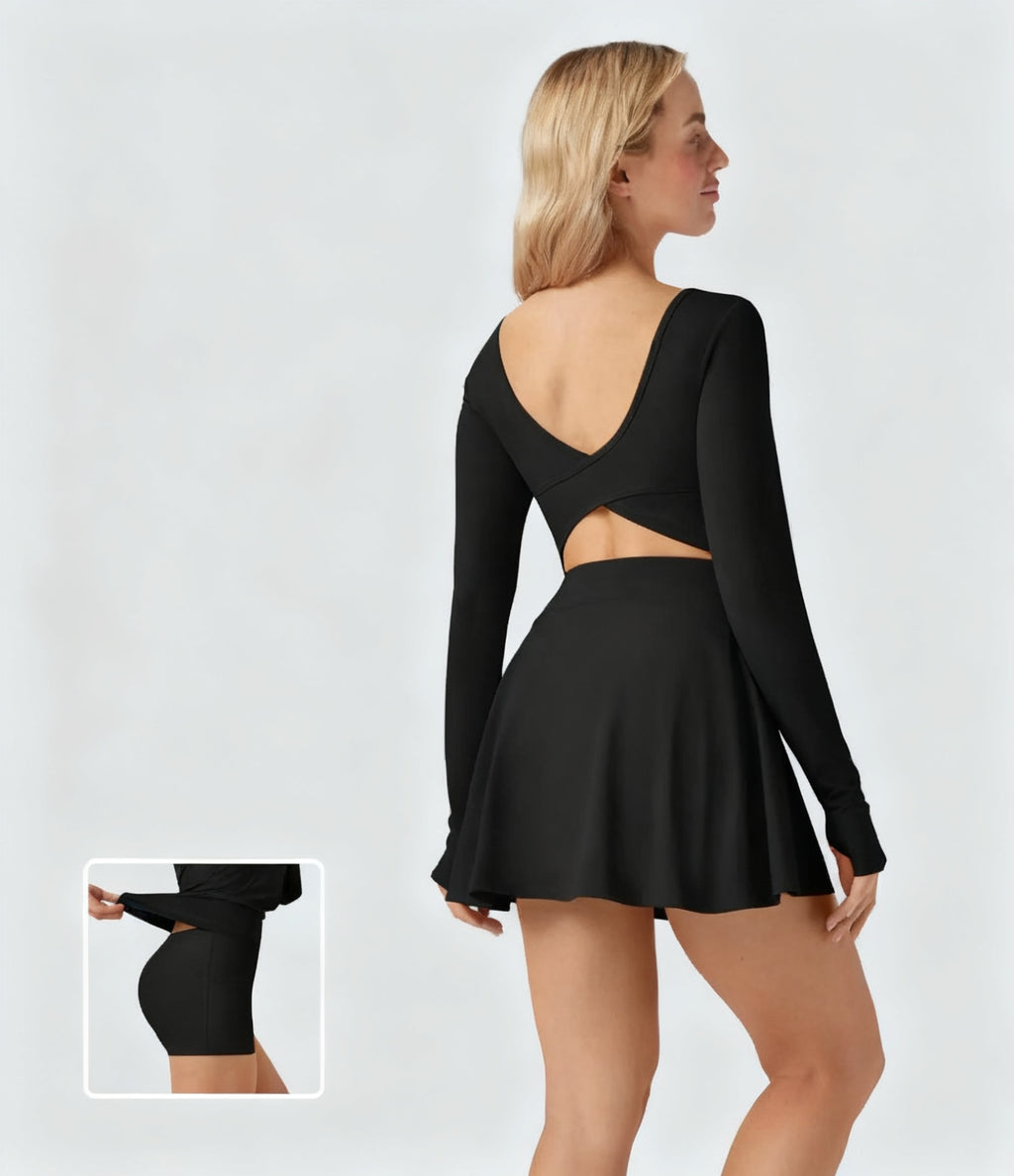 Long-Sleeve Active Mini Dress