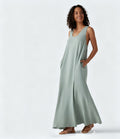 Sleeveless Linen-Blend Maxi Dress